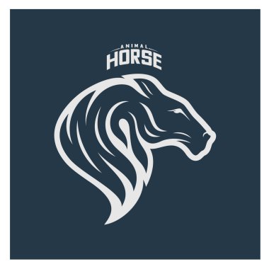 Baş At logo tasarım vektörü. Horse Fire logo şablonu. Çizim Vektörü