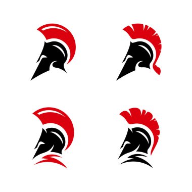 Spartalı savaşçı logosu vektör çizimi. Warriors spor takımı logosu tasarım şablonu.