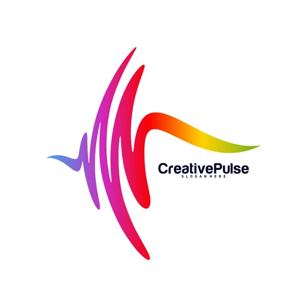 Vector Conceptos Logotipo Pulso Colorido Pulse People Logo Design Template — Archivo Imágenes Vectoriales