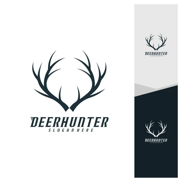 Deer Head Logo Design Template Vector Luxury Deer Hunt Logo — Stock Vector