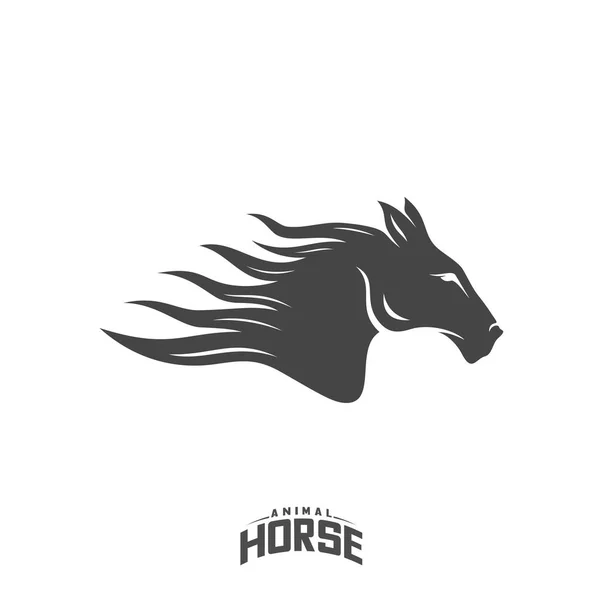 Vetor Design Logotipo Cavalo Principal Modelo Logotipo Fogo Cavalo Ilustração — Vetor de Stock