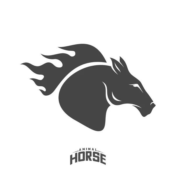 Head Horse Logo Design Vector Horse Fire Logo Template Illustration — Stock Vector