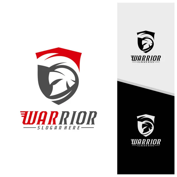 Spartan Guerreiro Logotipo Design Vetor Ilustração Modelo Design Logotipo Equipe — Vetor de Stock