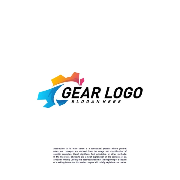 Логотип Gear Design Vector Template Символ Механической Иконы Красочная Икона — стоковый вектор