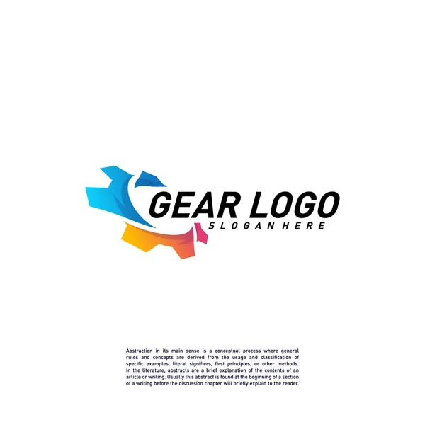 Логотип Gear Design Vector Template Символ Механической Иконы Красочная Икона — стоковый вектор