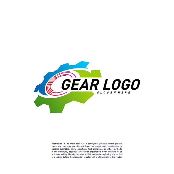 Логотип Gear Design Vector Template Символ Механической Иконы Красочная Икона — стоковый вектор