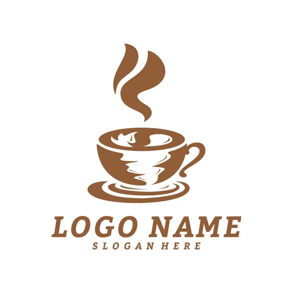 Plantilla Vectorial Diseño Logo Café Etiqueta Del Café Insignia Emblema — Vector de stock