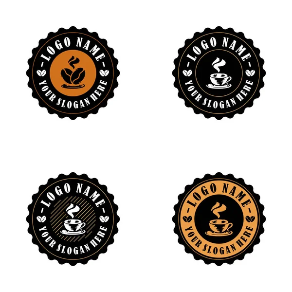 Coffee Logo Design Vector Template Coffee Label Badge Emblem Illustration — Stock Vector