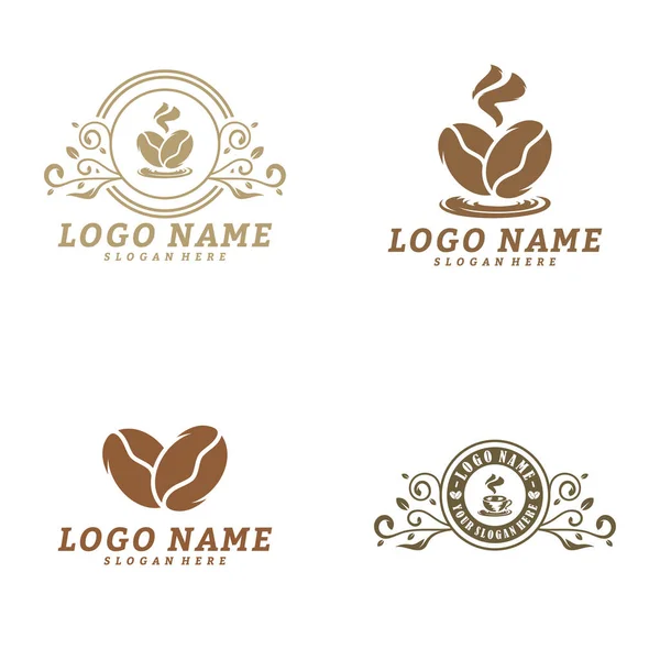 Projekt Logo Kawy Wektor Szablon Wytwórnia Kawy Odznaka Godło Ilustracja — Wektor stockowy