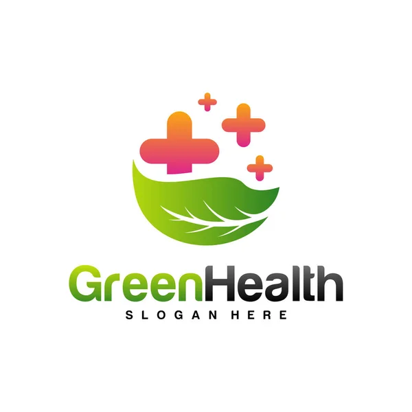 Nature Health Logo Design Concept Vector Health Leaf Logo Template — Stock Vector