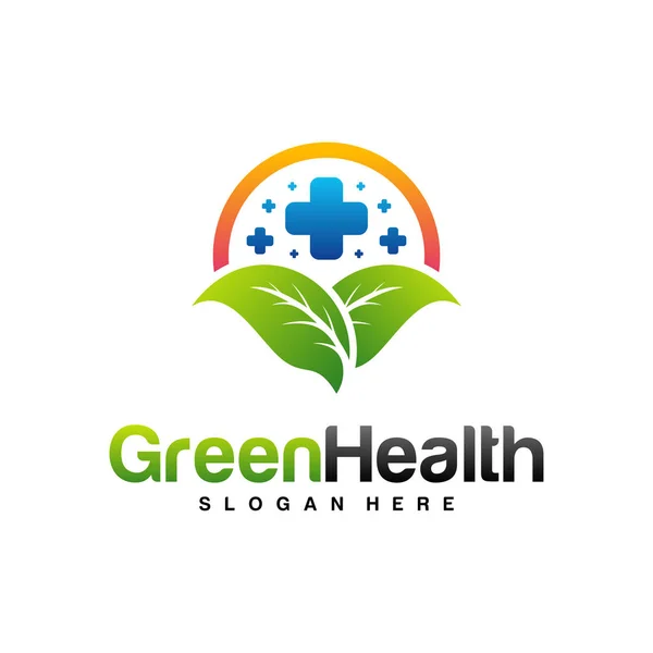 Doğa Sağlığı Logosu Tasarım Vektörü Sağlıklı Yaprak Logosu Şablonu Simge — Stok Vektör
