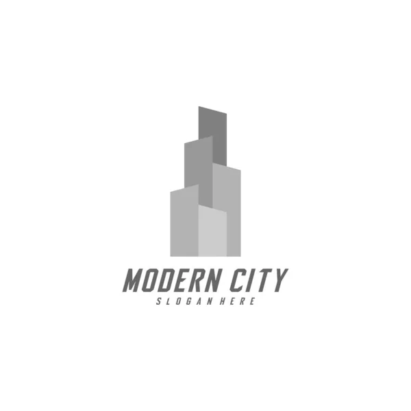 Modern City Logo Design Vector Template Real Estate Logo Concept — Stock Vector