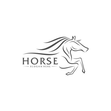 Hızlı At Logosu Tasarım Vektörü, Yaratıcı Tasarım, Şablon, İllüstrasyon