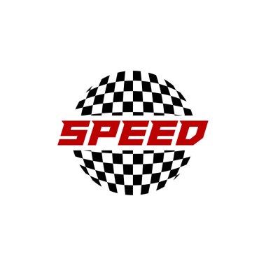 Yarış bayrağı logosu, yarış logosu konsepti, modern tasarım illüstrasyon vektör şablonu, yaratıcı tasarım