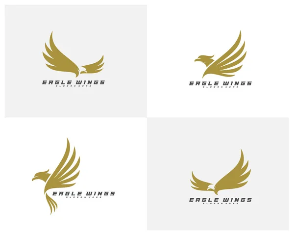 Conjunto Vector Diseño Logotipo Águila Voladora Diseño Creativo Plantilla Ilustración — Vector de stock