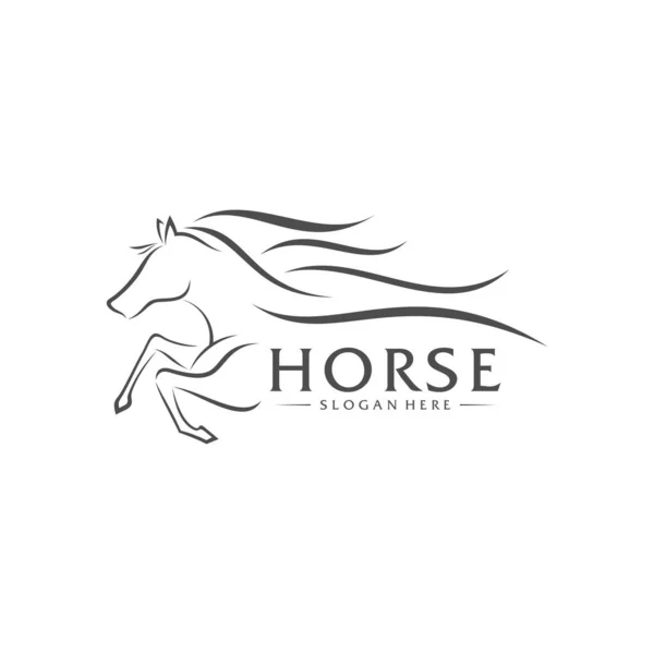 Snel Horse Logo Design Vector Creatief Ontwerp Sjabloon Illustratie — Stockvector