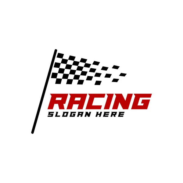 Race Vlag Logo Icoon Racing Logo Concept Modern Eenvoudig Ontwerp — Stockvector