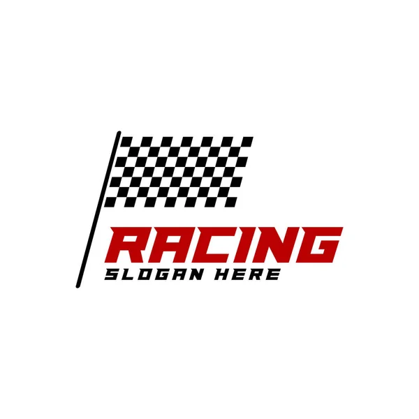 Race Vlag Logo Icoon Racing Logo Concept Modern Eenvoudig Ontwerp — Stockvector