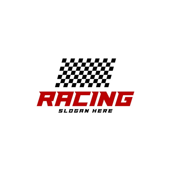 Race Zászló Logó Ikon Racing Logó Koncepció Modern Egyszerű Design — Stock Vector
