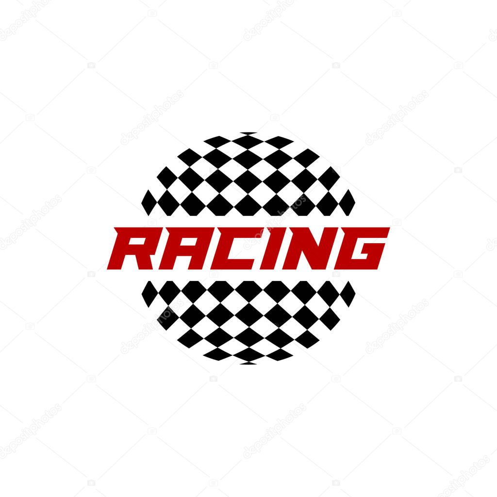 Race flag logo icon, Racing logo concept, modern simple design illustration vector template, Creative design