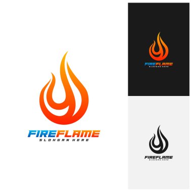 Ateş Logosu Tasarım Vektörü, Amblem, Yaratıcı Tasarım, Simge Simgesi