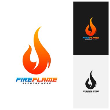 Ateş Logosu Tasarım Vektörü, Amblem, Yaratıcı Tasarım, Simge Simgesi