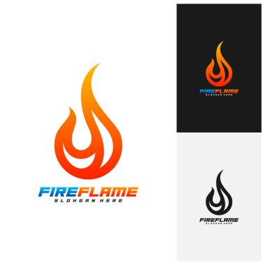Ateş Logosu Tasarım Vektörü, Amblem, Yaratıcı Tasarım, Simge Simgesi