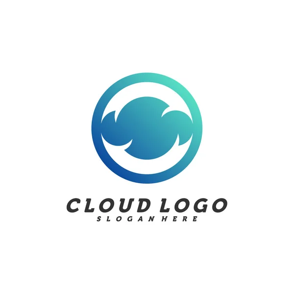 Nube Elegante Logo Diseño Concepto Vector Plantilla Diseño Creativo Icono — Archivo Imágenes Vectoriales