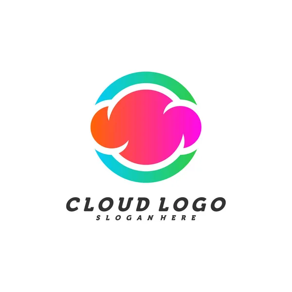 Nube Elegante Logo Diseño Concepto Vector Plantilla Diseño Creativo Icono — Archivo Imágenes Vectoriales