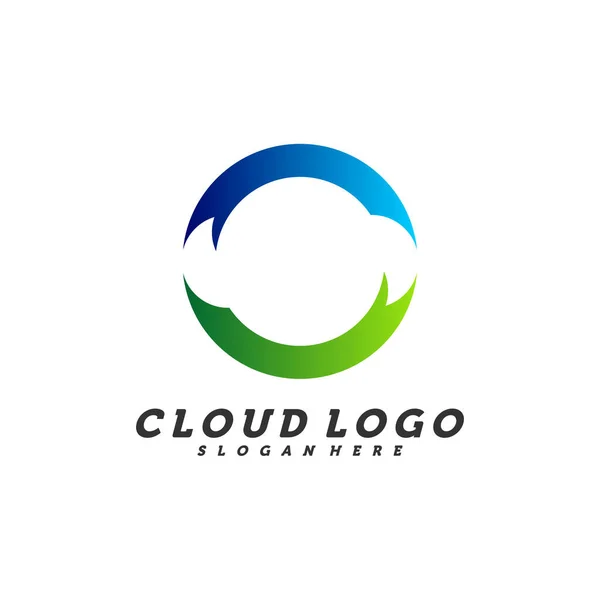 Nube Elegante Logo Diseño Concepto Vector Plantilla Diseño Creativo Icono — Vector de stock