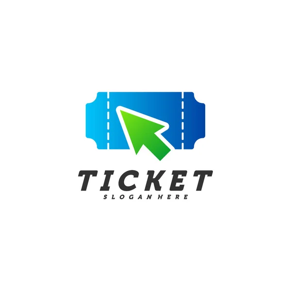 Online Tickets Logo Design Concept Vector Template Creative Design Icon — Stock Vector