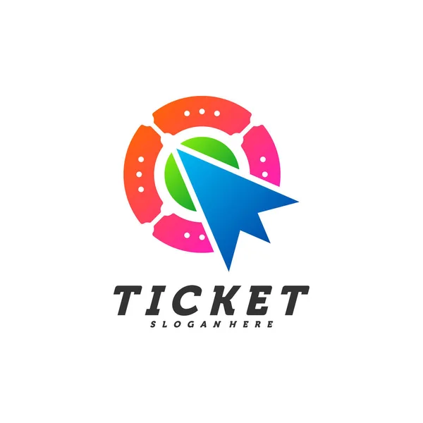 Wektor Koncepcji Koncepcji Logo Bilety Online Szablon Kreatywny Design Symbol — Wektor stockowy