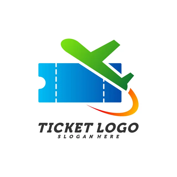 Wektor Koncepcji Koncepcji Logo Samolotu Szablon Logo Biletu Podróży Kreatywny — Wektor stockowy