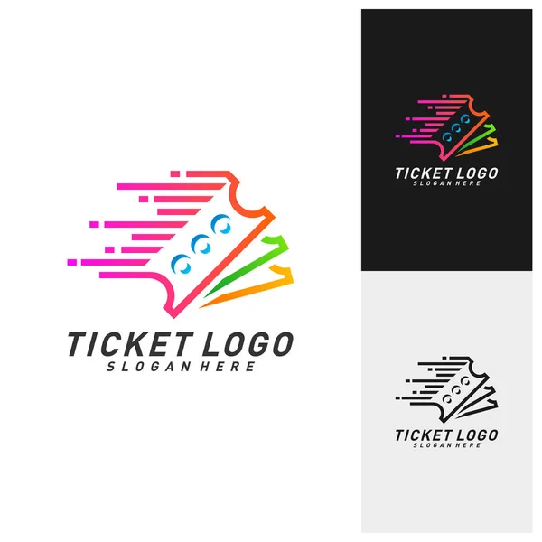 Quick Ticket Logo Template Design Vector Emblem Creative Design Icon — 스톡 벡터