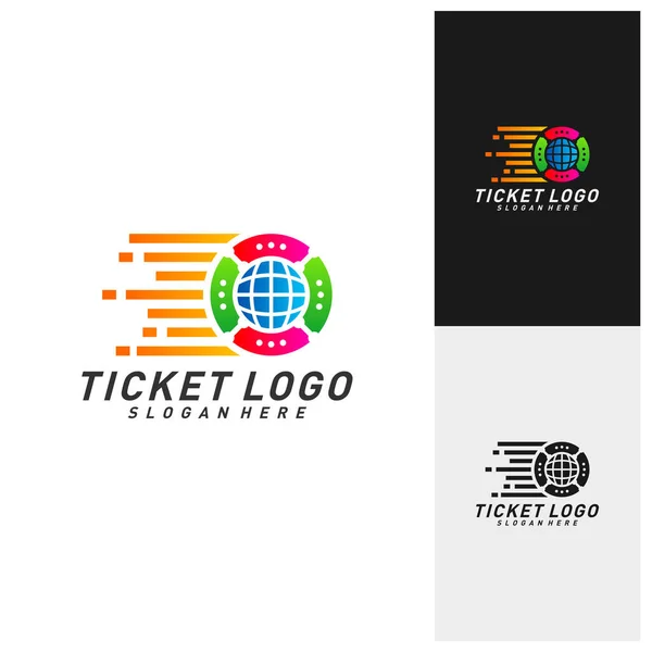 Wektor Szablonu Quick Ticket Logo Godło Kreatywny Design Koncepcja Symbolu — Wektor stockowy