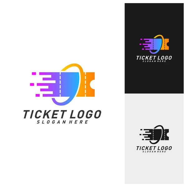 Quick Ticket Logo Template Design Vector Emblem Creative Design Icon — 스톡 벡터