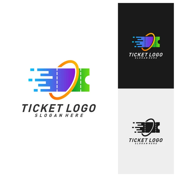 Quick Ticket Logo Template Design Vector Emblema Design Criativo Conceito —  Vetores de Stock