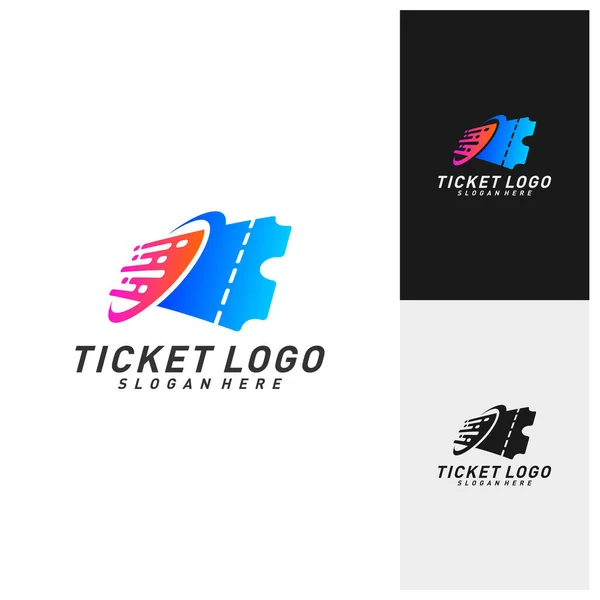 Quick Ticket Logo Template Design Vector Emblema Design Criativo Conceito —  Vetores de Stock