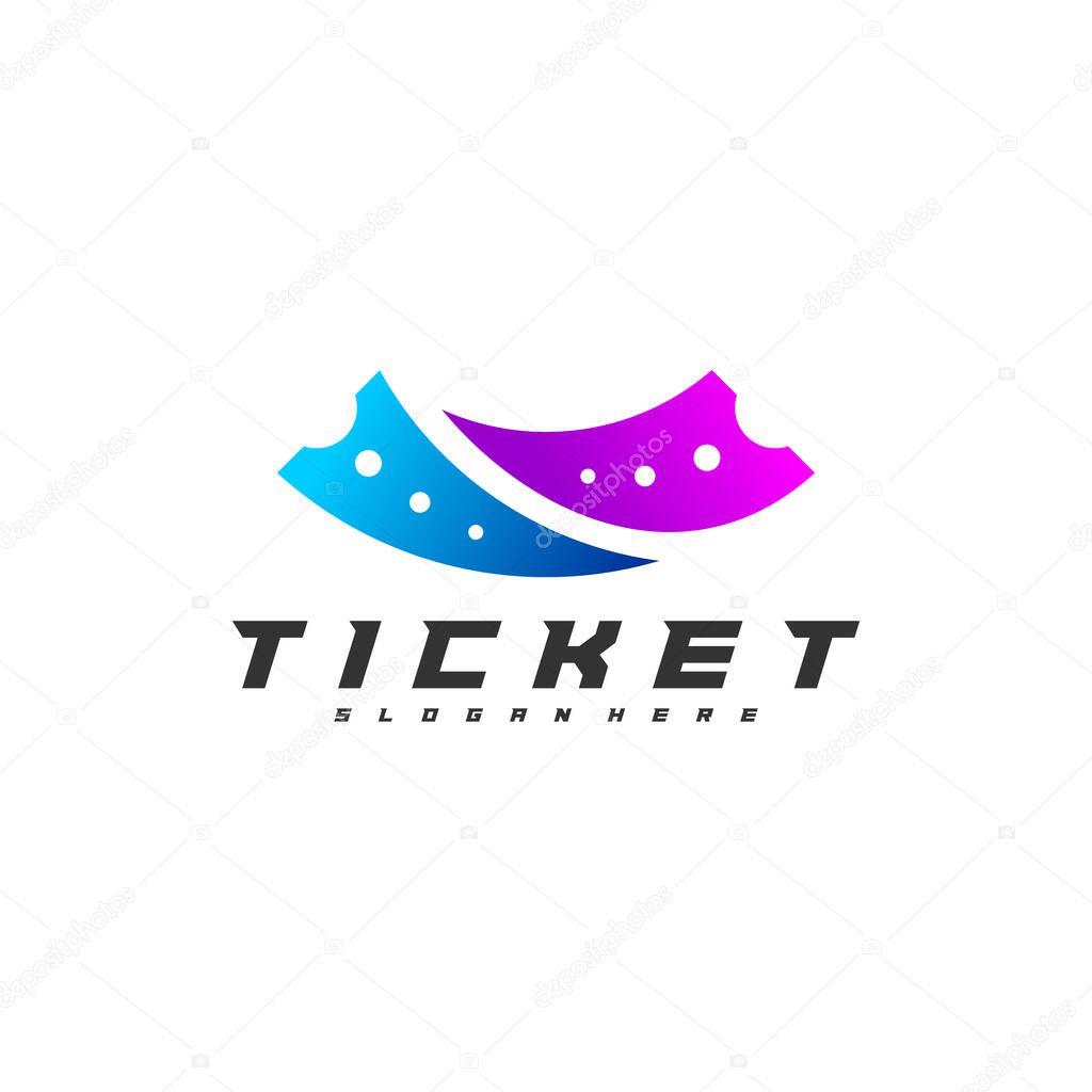 Ticket logo design concept vector, Template, Creative design, Icon symbol