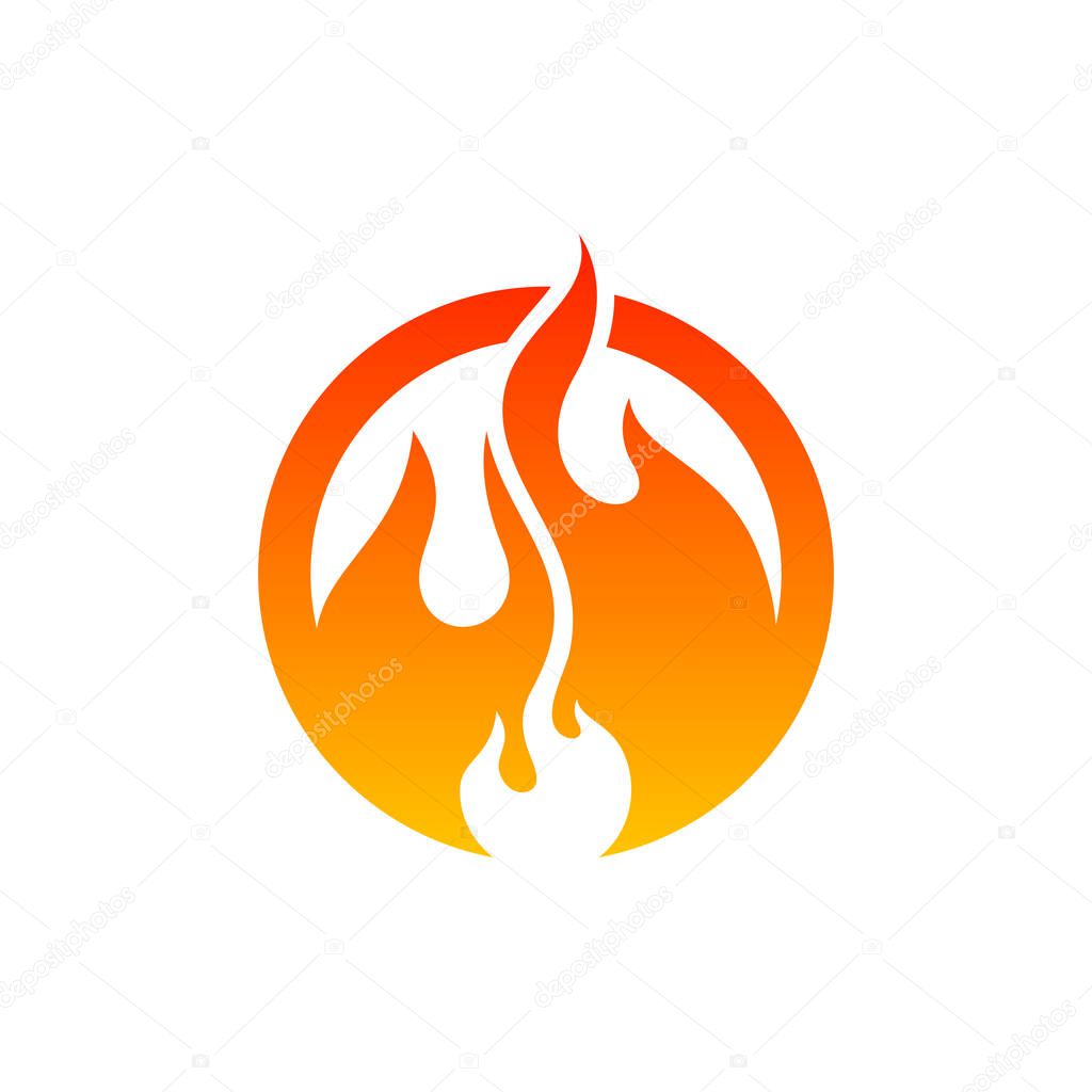 Fire logo vector, Flame logo design template, Icon symbol, Creative design