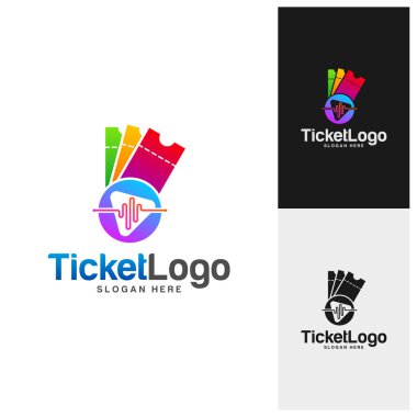 Pulse Ticket Logo Şablon Tasarım Vektörü, Amblem, Yaratıcı Tasarım, Simge Simgesi Konsepti