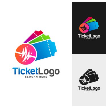 Pulse Ticket Logo Şablon Tasarım Vektörü, Amblem, Yaratıcı Tasarım, Simge Simgesi Konsepti
