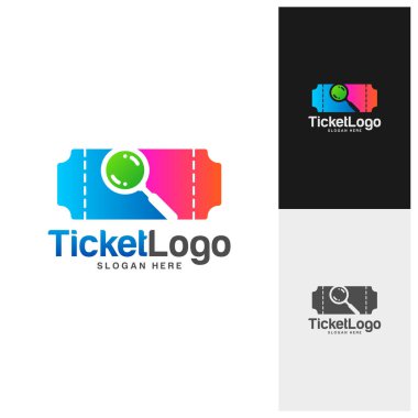 Arama Bilet Logosu Şablonu Tasarım Vektörü, Amblem, Yaratıcı Tasarım, Simge Simgesi Konsepti
