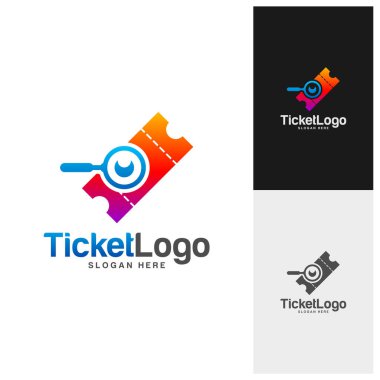 Arama Bilet Logosu Şablonu Tasarım Vektörü, Amblem, Yaratıcı Tasarım, Simge Simgesi Konsepti