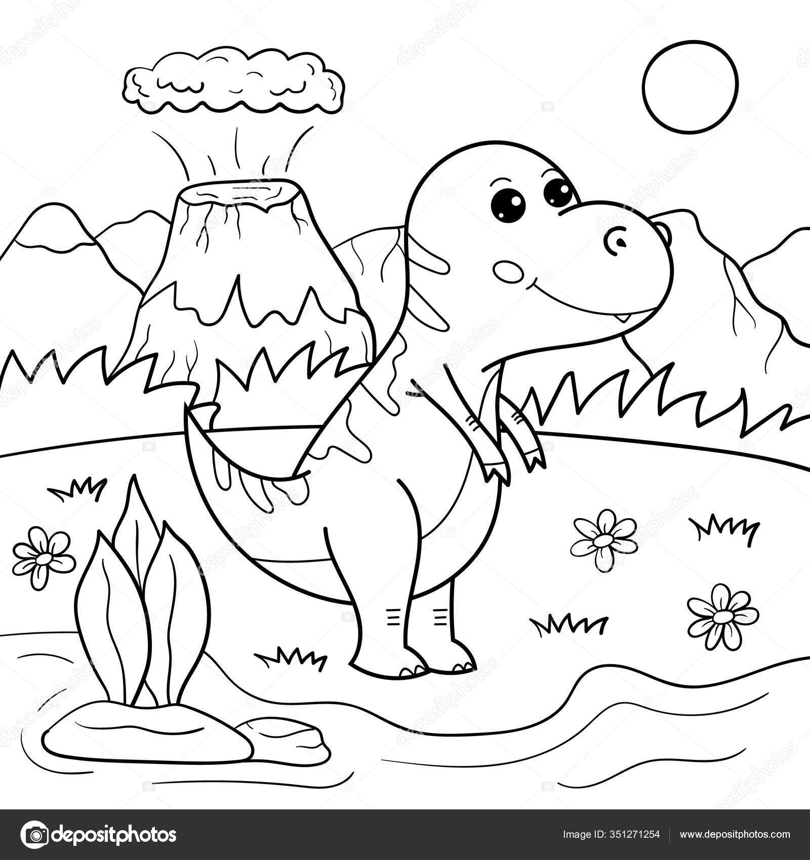 v is for volcano coloring pages