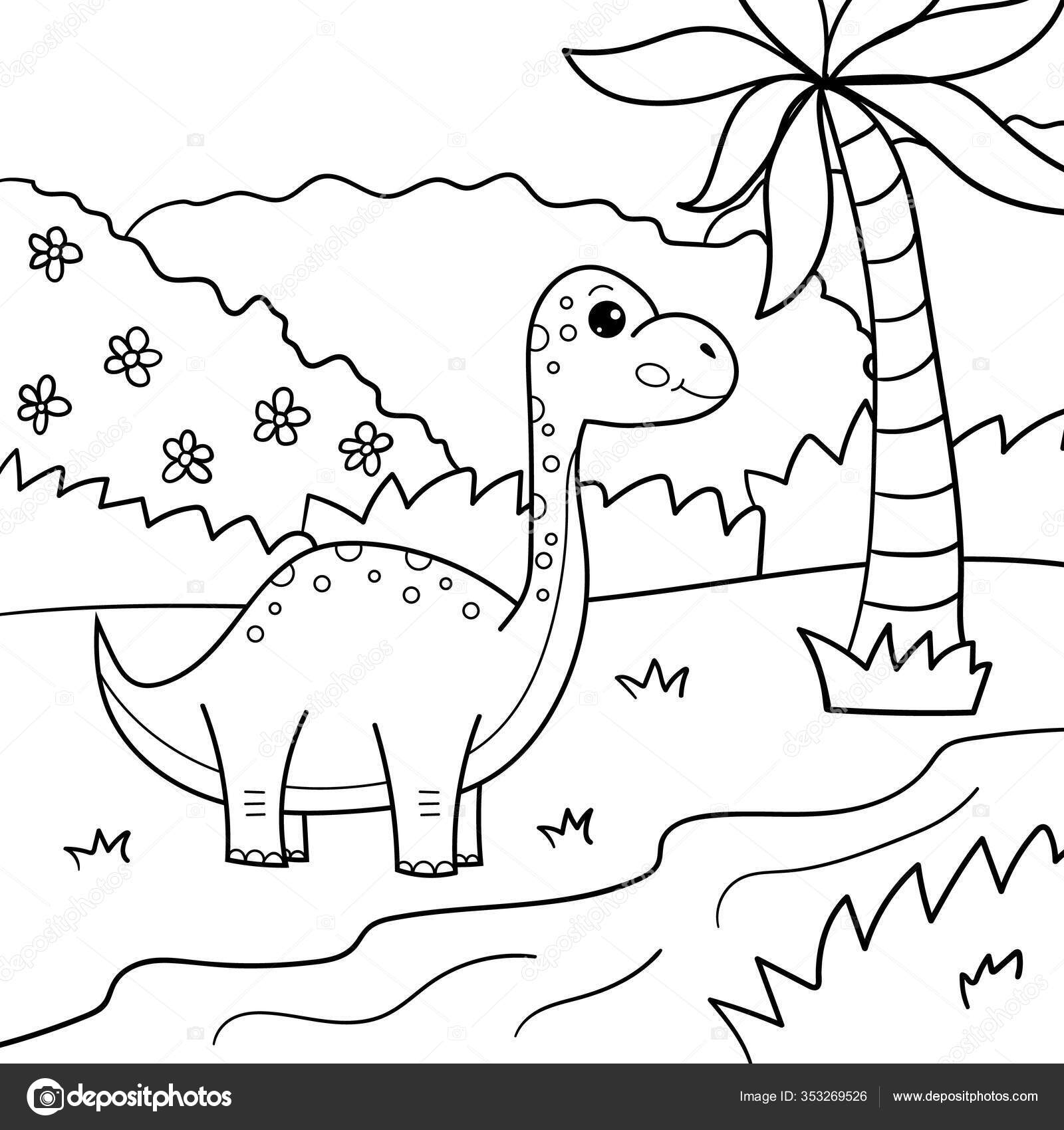 Desenhos de Dinossauros para colorir - Páginas para impressão grátis