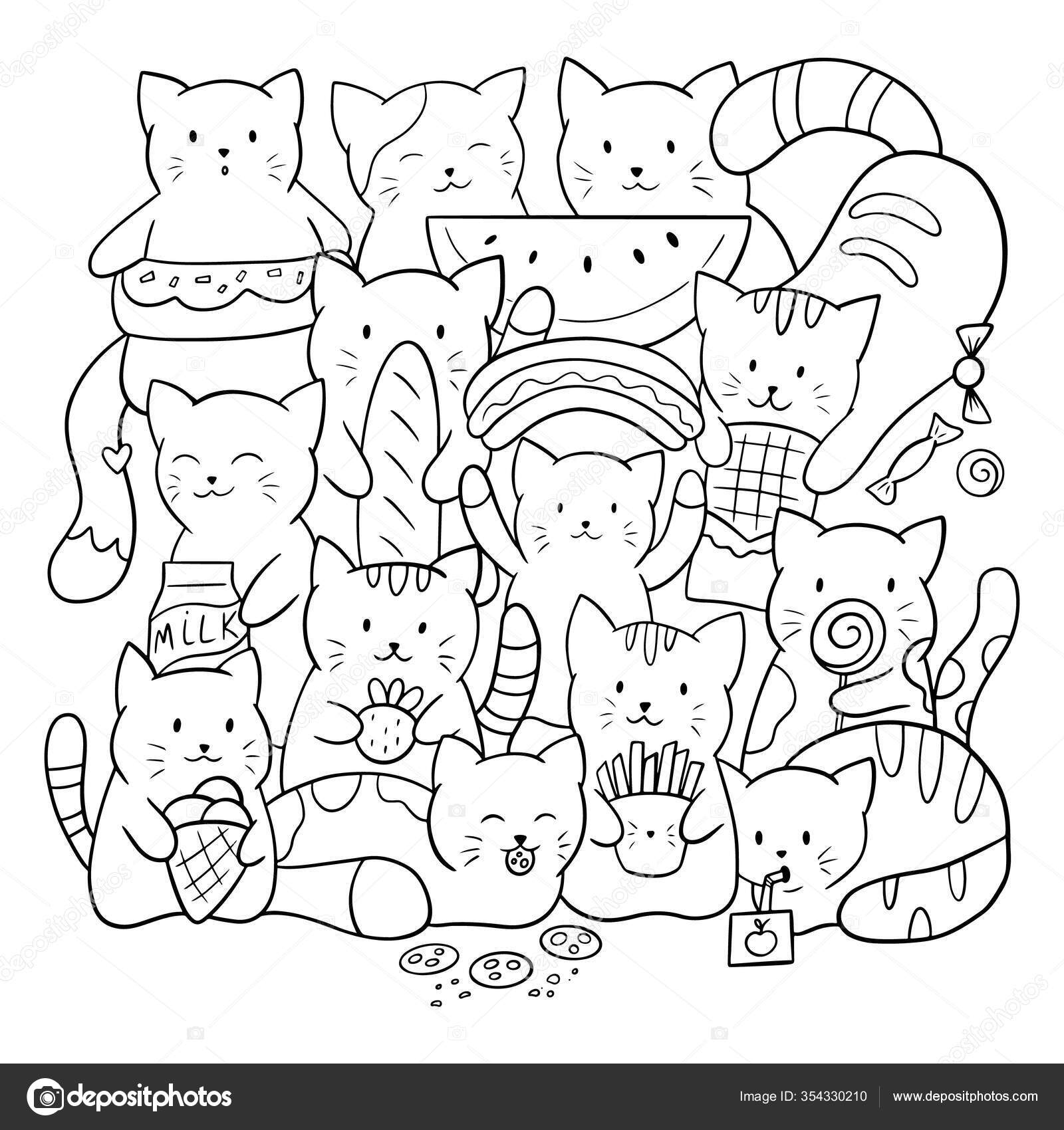 Cute doodle art coloring page