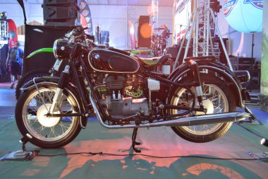 Pasig, Ph-29 Eylül: Filipin Moto Miras Haftasonu 'nda 29 Eylül 2019' da Pasig, Filipinler 'deki Metrotent Kongre Merkezi' nde motosiklet.