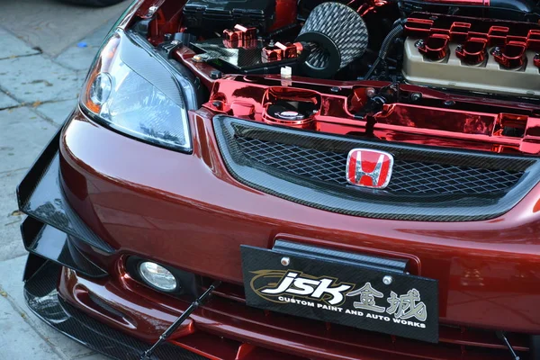 Honda Civic silnik samochodowy na Spades Auto Motor Show — Zdjęcie stockowe