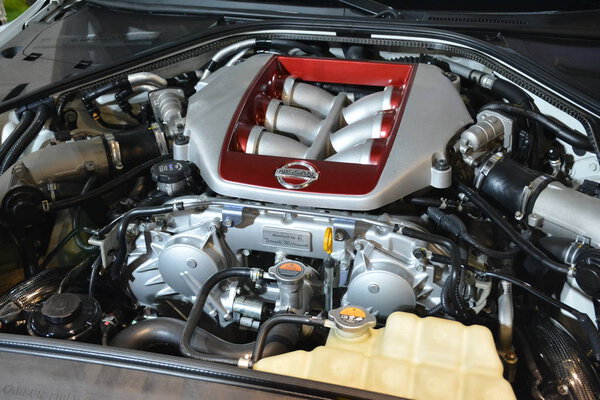 2018 Nissan GTR car engine at Manila Auto Salon 